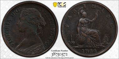 1864 1/4D S-3958 Bun Head N1BN