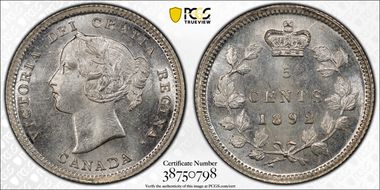 1892 5C WD 8/8 2/1 MS66