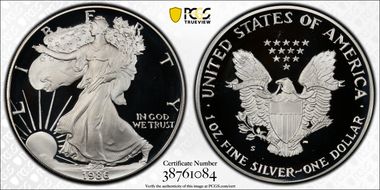 1986-S $1 Silver Eagle PR69DCAM