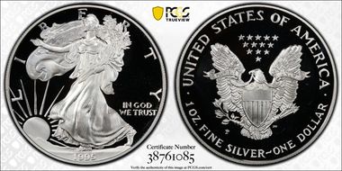 1995-P $1 Silver Eagle PR69DCAM