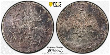 1913 Peso Caballito KM-453  Ag MS62