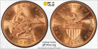 1905 1C KM-163 MS65RD