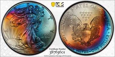 2011 $1 Silver Eagle 25th Anniversary Set MS67