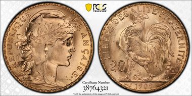 1909 20 Fr Gad-1064a F-535 Refrappe MS67