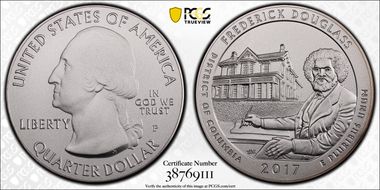 2017-P 25C Frederick Douglass NP 5 oz Silver SP70