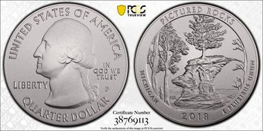 2018-P 25C Pictured Rocks NP 5 oz Silver SP70