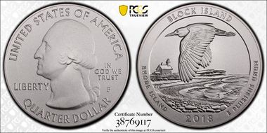 2018-P 25C Block Island NP 5 oz Silver SP70