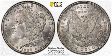 1888 $1 VAM 7 Doubled Reverse MS66