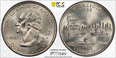 2005-P 25C Minnesota Extra Tree DDR-002 MS66