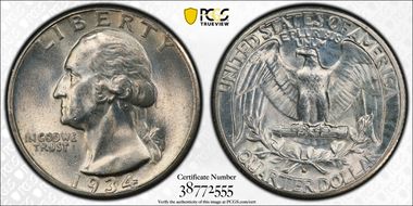 1934-D 25C Small D FS-501 Hvy Motto MS64