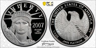 2007-W $50 Statue of Liberty 10th Anniversary Set PR70DCAM