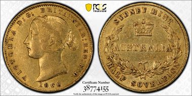 1866-SY 1/2 Sov AU55