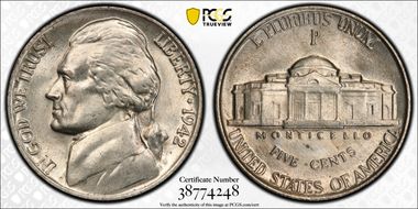 1942-P 5C Silver MS66