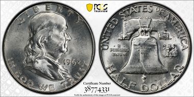 1962 50C Obv Die Clash, FS-402 MS64