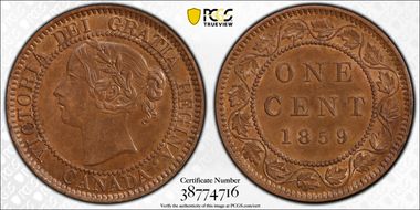 1859 1C Narrow 9 AU58BN