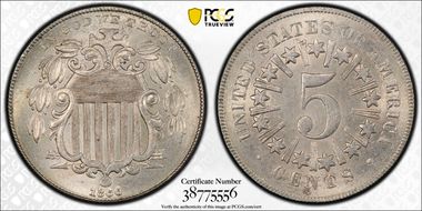 1866 5C Rays MS65