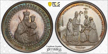 No Date Medal  Baptism Silver 34mm  Mary Mother of the Savior SP64