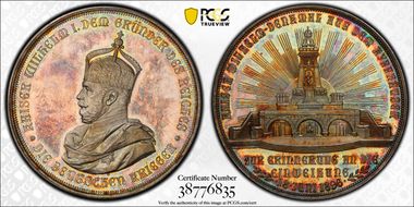 1896 Medal Marienburg-7058 Ag Wilhelm Inauguration SP64
