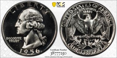 1956 25C Reverse Die Gouge, FS-701 PR68