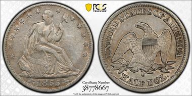 1855-O 50C Arrows XF40