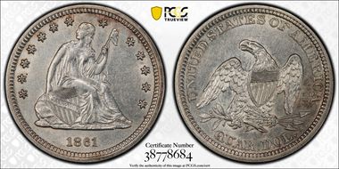 1861 25C AU55
