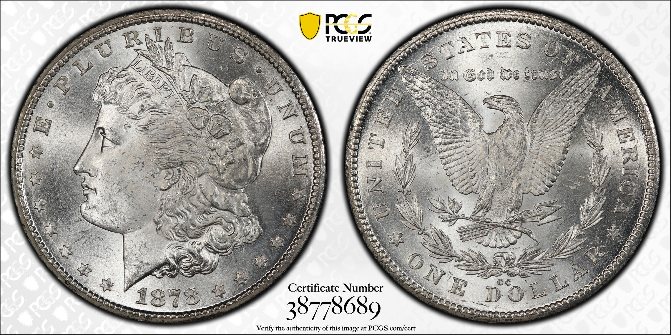 PCGS 钱币信息| 认证编号#38778689 - 1878-CC The United States of