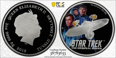 2019-P $2 Star Trek  Enterprise Crew First Strike PR70DCAM