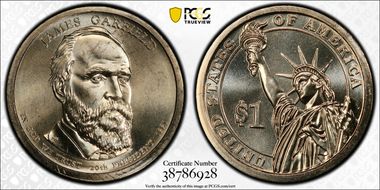 2011-P $1 James Garfield Position A MS66