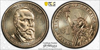 2011-D $1 James Garfield Position B MS65