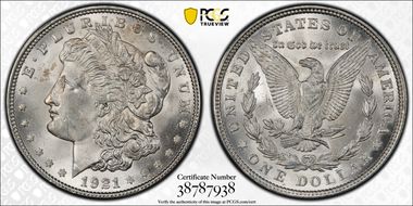 1921 $1 Morgan MS65