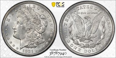 1921 $1 Morgan MS65