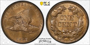 1857 1C Flying Eagle N1