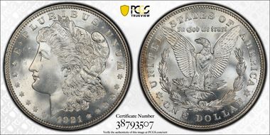 1921 $1 Morgan MS66