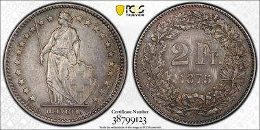 1875 B 2 Fr MS63