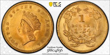 1854 G$1 Type 2 MS64