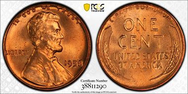 1958 1C MS66RD