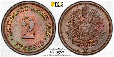 1875-A 2 Pfg MS64BN