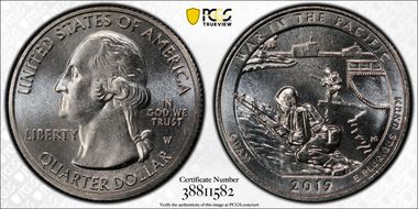 2019-W 25C War in the Pacific NP MS65
