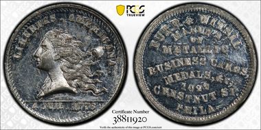 (1876) Token Pa-Ph 840 White Metal Burr & Witsil MS63