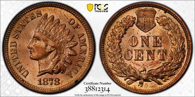 1878 1C MS65RD
