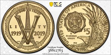 2019-W $5 American Legion 100th Ann PR69DCAM