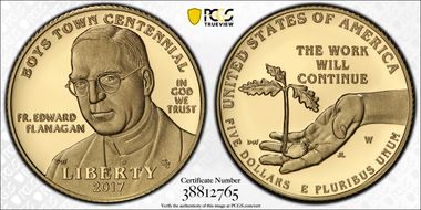 2017-W $5 Boys Town PR70DCAM