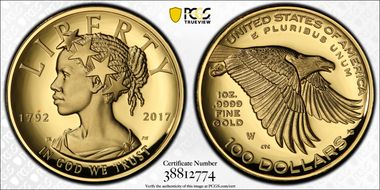 2017-W $100 American Liberty High Relief PR69DCAM