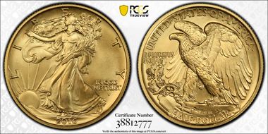 2016-W 50C 100th Anniversary Gold SP69