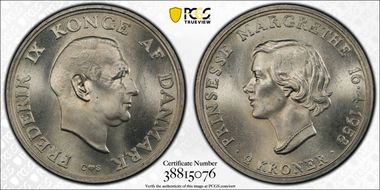 1958 CS 2 Kr Birthday MS66+