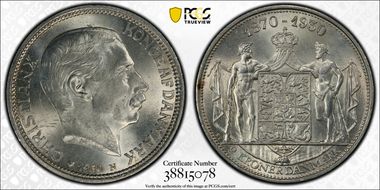 1930 N AH/HS 2 Kr 60th Birthday KM-829 MS65