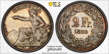1850 A 2 Fr MS66+