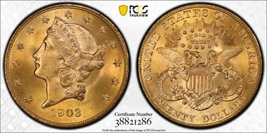 1903 $20 MS66+ 