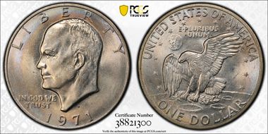 1971-D $1 "Friendly Eagle" FS-901 Type 1 Reverse MS63