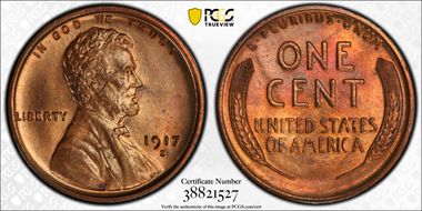 1917-S 1C MS65RD